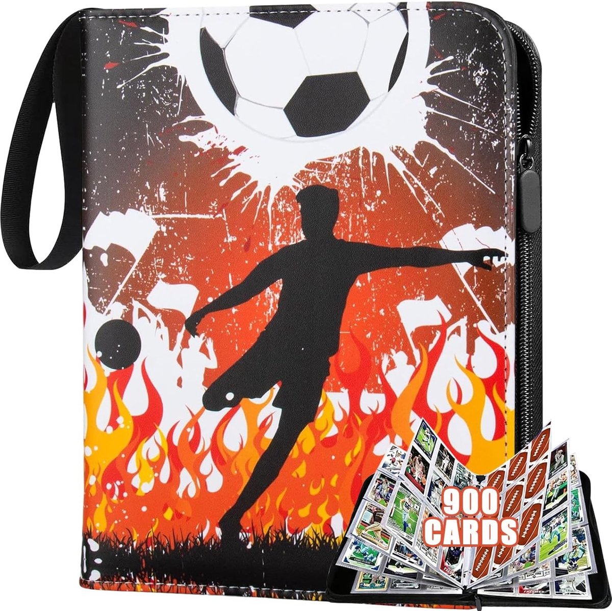 Verzamelalbum voor Voetbalkaarten - Oranje - Capaciteit 900 Kaarten - Waterdicht PU-leer - Voor Alle Verzamelkaarten