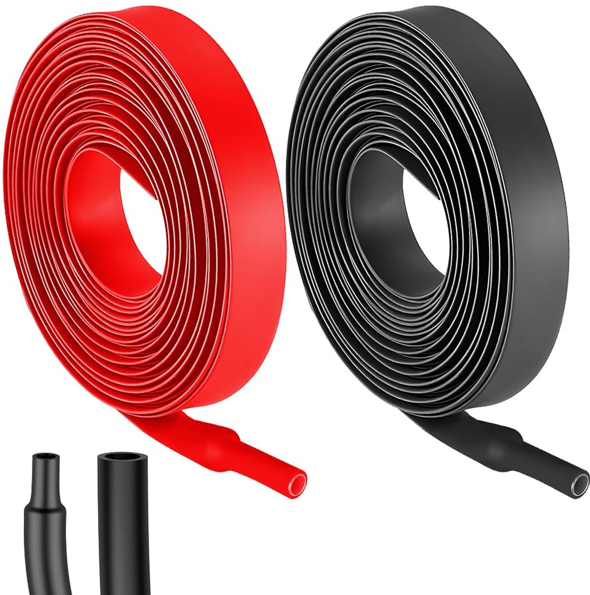 SnelShoppen - 2 Stuks Warmte Krimp Tubing Ø12mm, 4:1 Krimpverhouding, Waterdicht, 2 Meter Lengte, Zwart (Rood) voor Kabelisolatie, Markering, Kabelbun