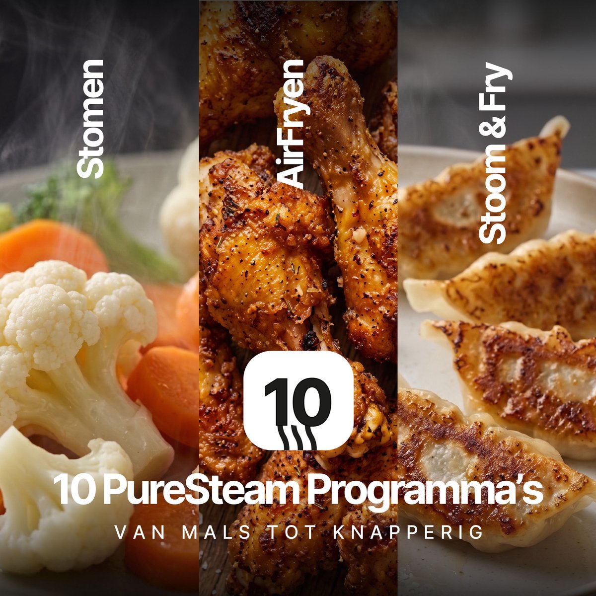 Seeger Airfryer met Stoomfunctie XXL - 7 Liter - SteamFry - Kijkvenster - 8 Programma's - PFAS-vrij - tot 8 Personen thumbnail 3