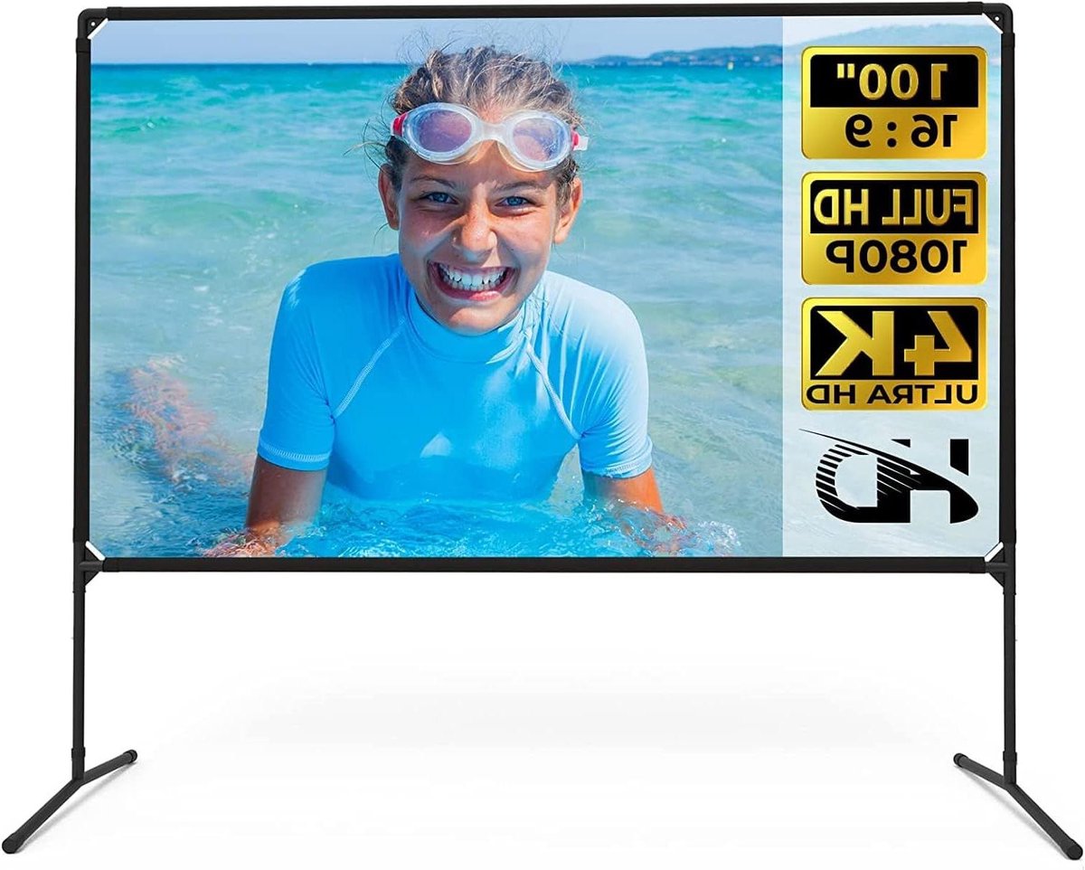 Projectiescherm - Filmscherm - Binnen en buiten - Kreukvrij en stevig - 100 inch 16:9 - Wit
