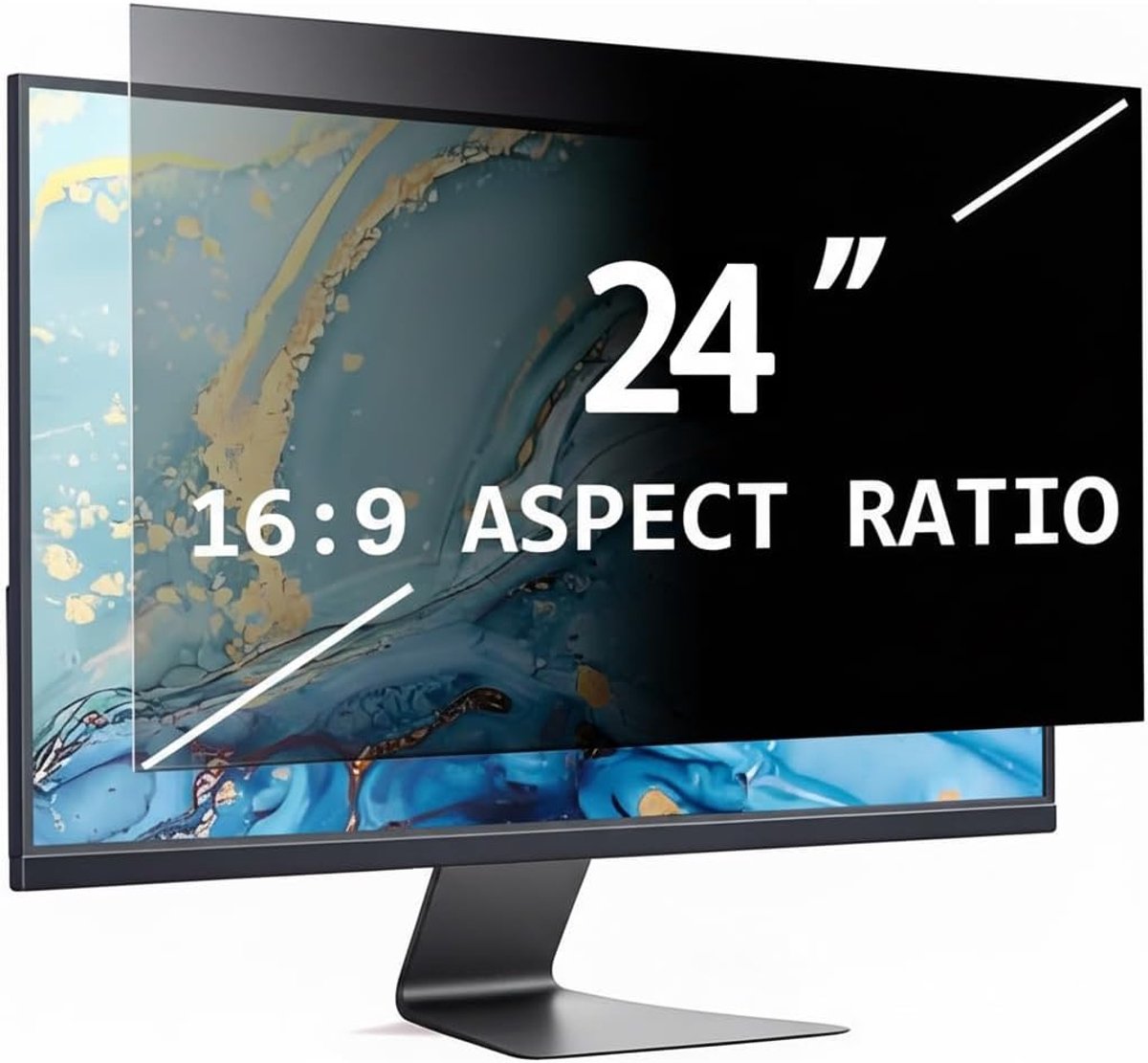 SnelShoppen - 24 inch Computer Privacy Screen - Privacyfilter voor 24" Widescreen Monitor, Anti Glare, Blauw Licht Bescherming, 16:9 Formaat, Oogbesch