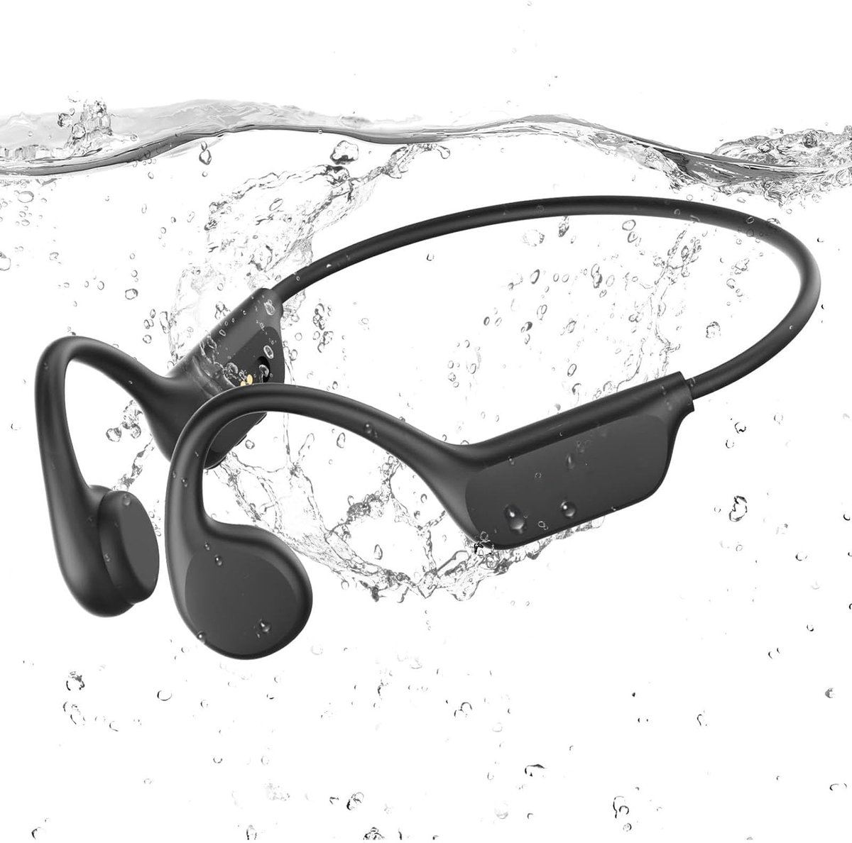 Namajunas - Bottransductie Open ear sporthoofdtelefoon - IPX8 Waterdicht Oortjes - 32 GB geheugen - Bone conduction headphone - Oordopjes draadloos - Sport Oordopjes - Zwart - voor sport, geschikt voor hardlopen, fietsen en zwemmen