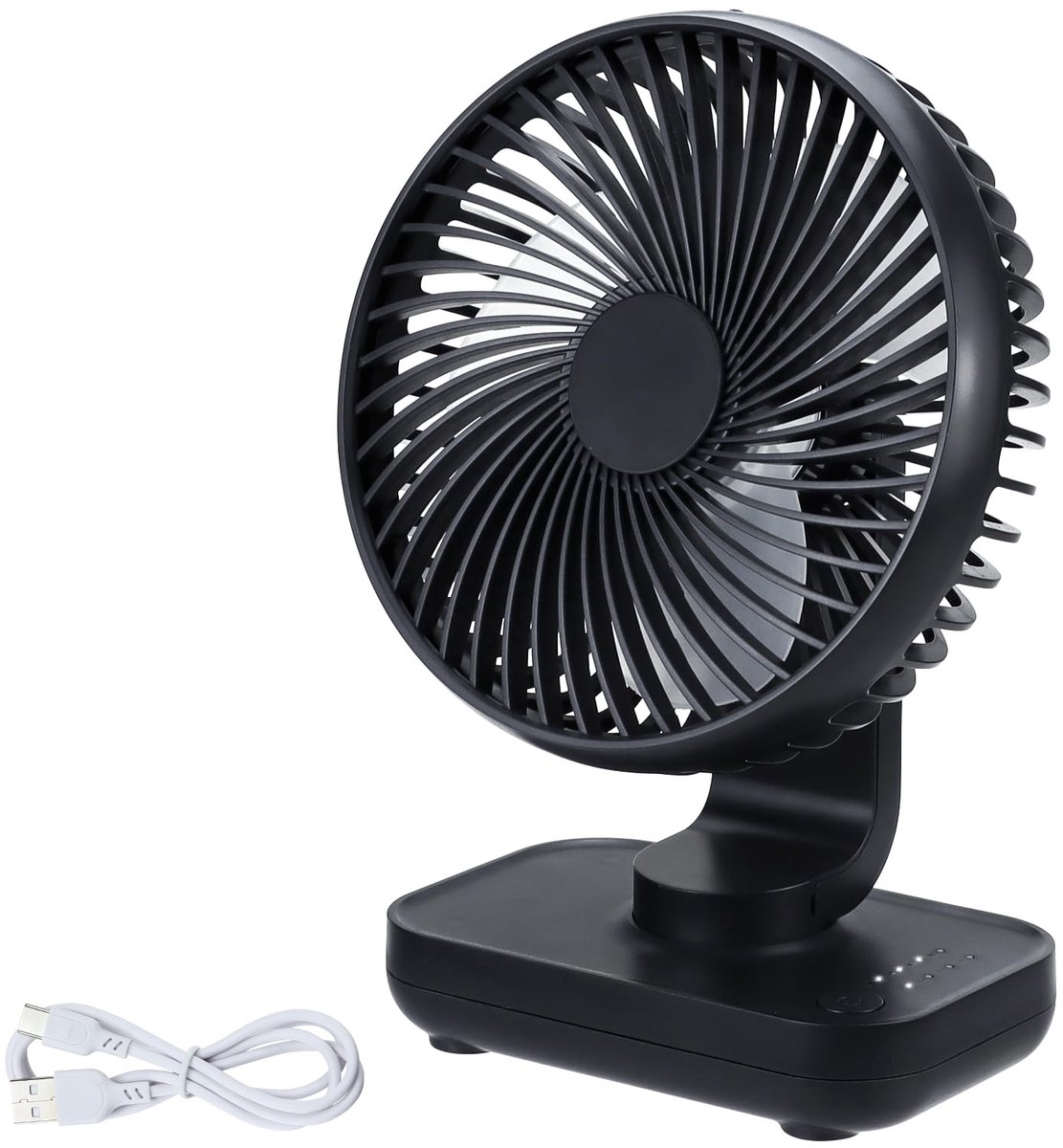 SnelShoppen - Stille USB-bureauventilator 5 inch, Draagbare Mini-tafelventilator met 4 Snelheden, Oplaadbare 4000 mAh Ventilator, Perfect voor Thuis,