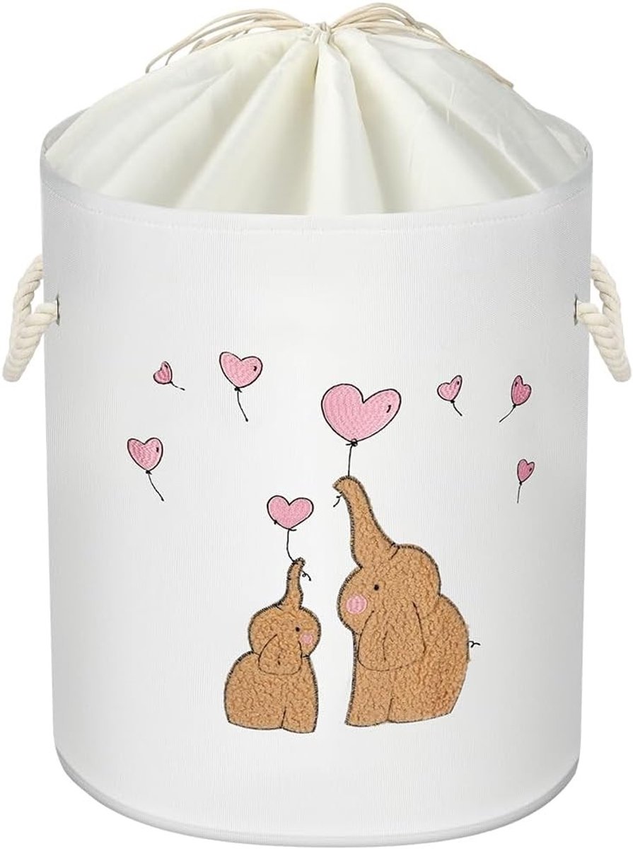 Baby wasmand 46 cm - Opvouwbare ronde organizer - Katoen - Ideaal voor speelgoed en kleding - SnelShoppen