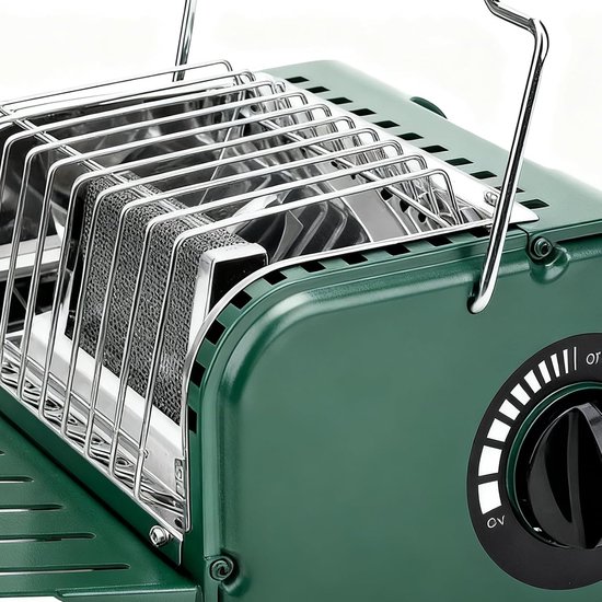 Camping Kooktoestel - Gasbrander Tentkachel - Outdoor Koken - Instelbare Vlamregeling - 20.5 x 18 x 14.5 cm - Kaki Groen van Camping — afbeelding 3