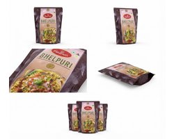 Haldiram's Bhel Puri 5 x 200 g – Indiase Straatvoedsel-Specialiteit met Kruiden | Krokante Mix van Gepofte Rijst, Linzen, Pinda's en Scherpe Specerijen | Perfect als Snack Met Kajal Sticker