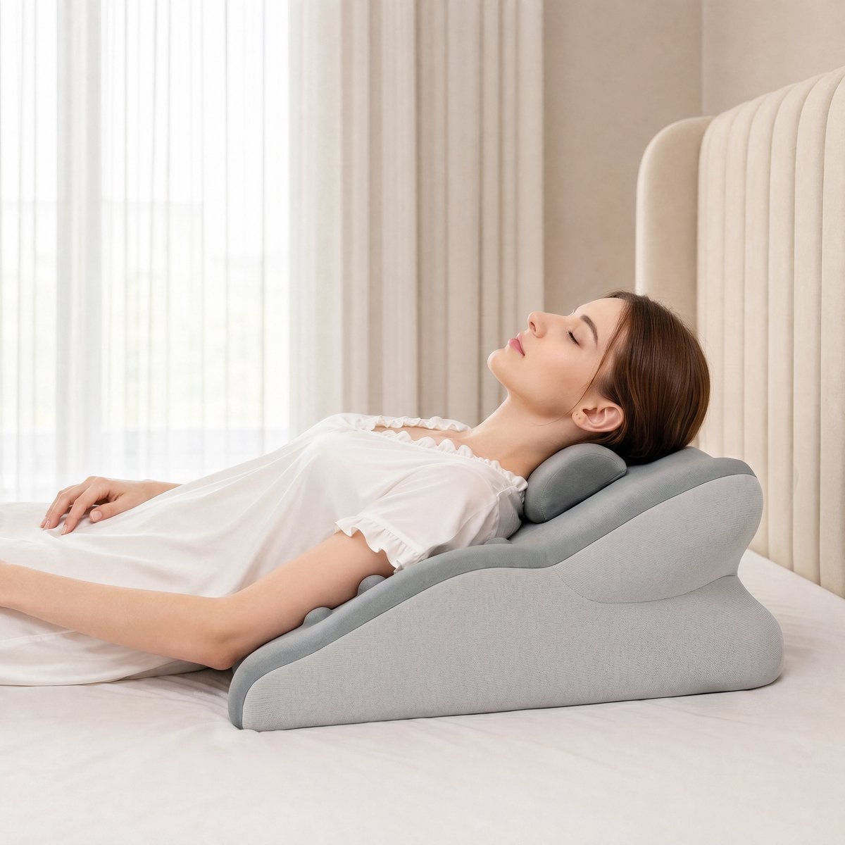 Sexkussen voor koppels – Liefdeskussen 27° Intiem kussen & Erotisch wigkussen traagschuim 27‑graden sexkussen voor intieme posities & seksstanden, liefdeskussen voor seks, wasbaar, koppelkussen, grijs