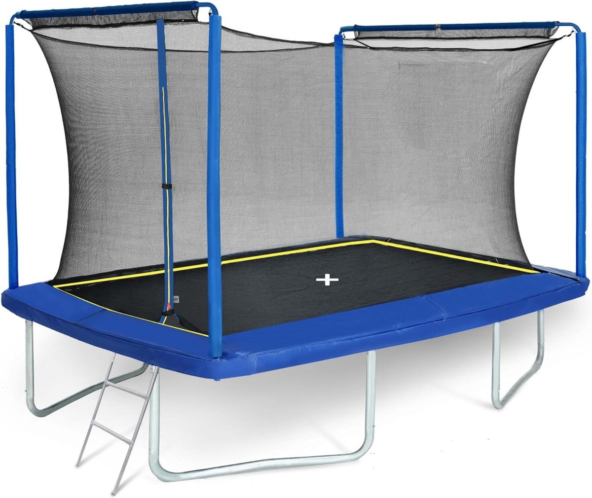Rechthoekige Trampoline - Springkussen Tuin - Buiten Spelen - Veiligheidsnet Rondom - 244 x 366 cm - Blauw