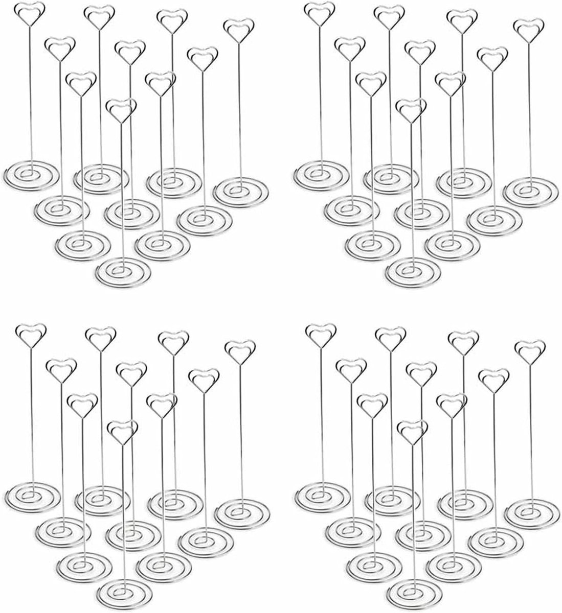 Hoge ruimte kaarthouder in hartvorm voor tafelnummers, foto's en notities - 40 stuks