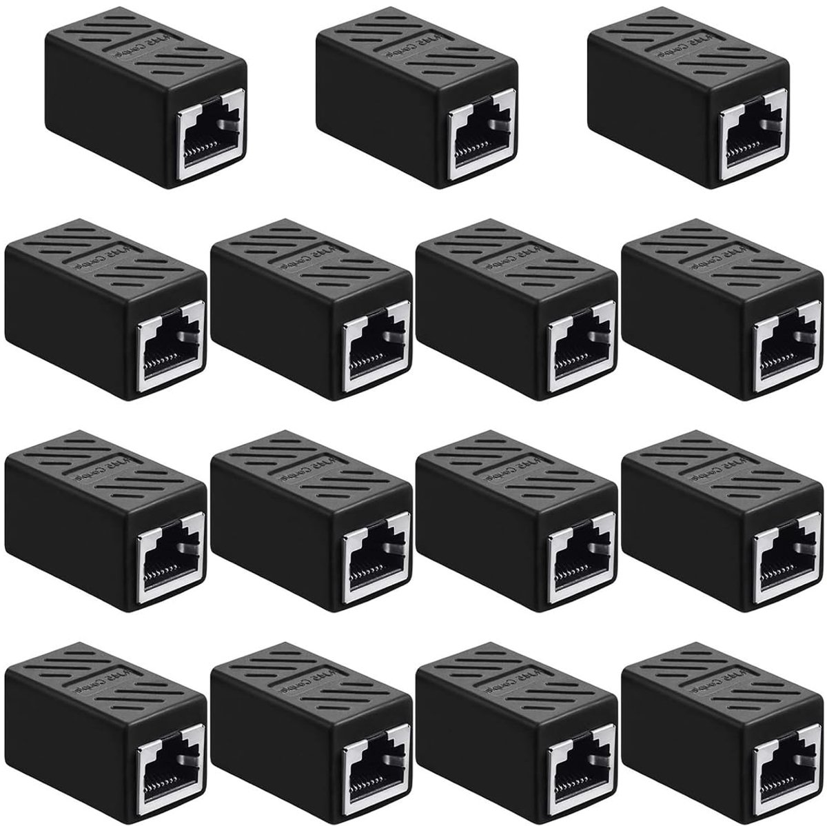 SnelShoppen - 15 Stuks RJ45 Ethernet Koppelaar, Inline Jack Vrouwelijk naar Vrouwelijk Netwerkconnector, Cat7/Cat6/Cat5e/Cat5 Ethernet-netwerkkabelkop