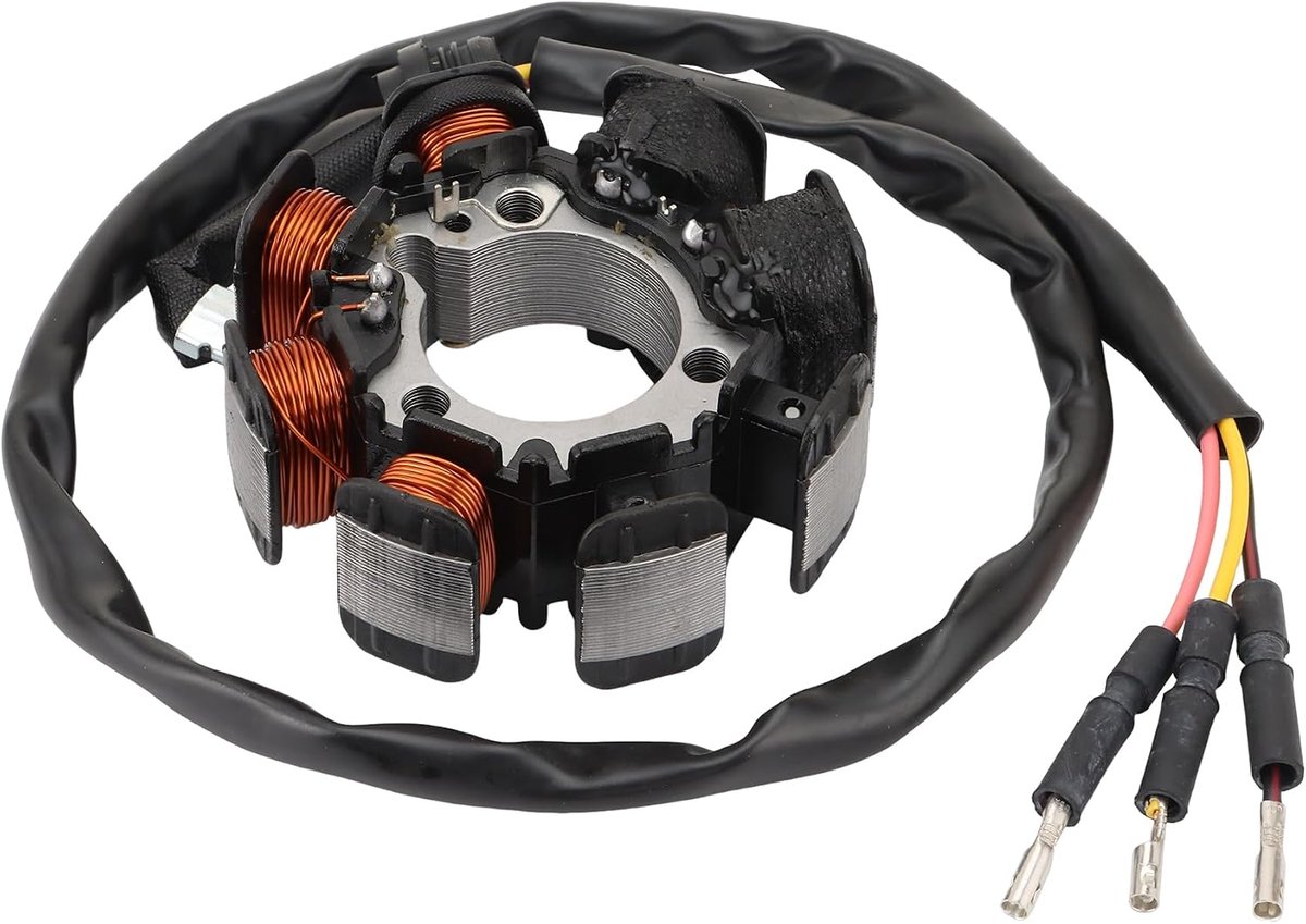 SnelShoppen - 8 Spoel 3 Draad Generator Magneto Stator Ontsteking Spoel Vervanging voor XR250R 1986-1995, Hoge Temperatuur Bestendig, 88mm Buitendiame