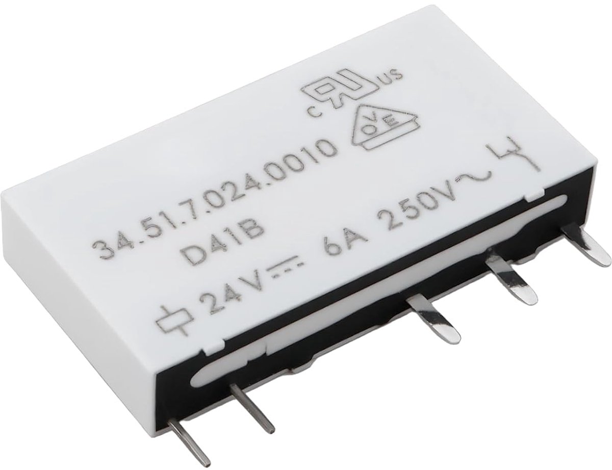 SnelShoppen - EMSea 5Pin PCB Relay 34.51.7.024.4010 voor Huishoudelijke Verlichting, Apparaten, Speelgoed, 24V 6A - Flexibel en Praktisch voor Elektro