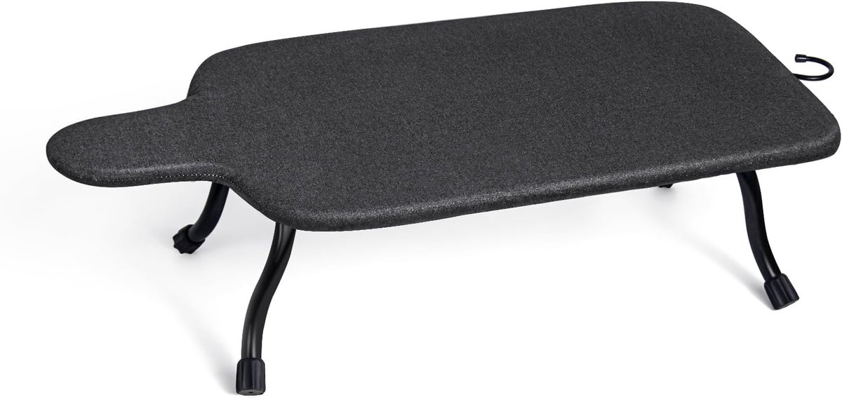 SnelShoppen - Duwee Tafel Strijkplank met Warmtebestendige Deksel, Opvouwbare Strijkplank voor Appartementen, Reizen, Compact 77 × 40 cm, Zwart