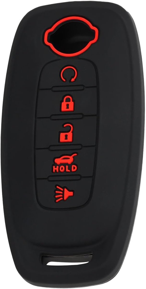 SnelShoppen - 5-knops sleutel afstandsbediening siliconen hoes voor Nissan Juke, Altima, Note, Qashqai, Pathfinder, Ariya, Teana, Cube, Rogue, Sentra,