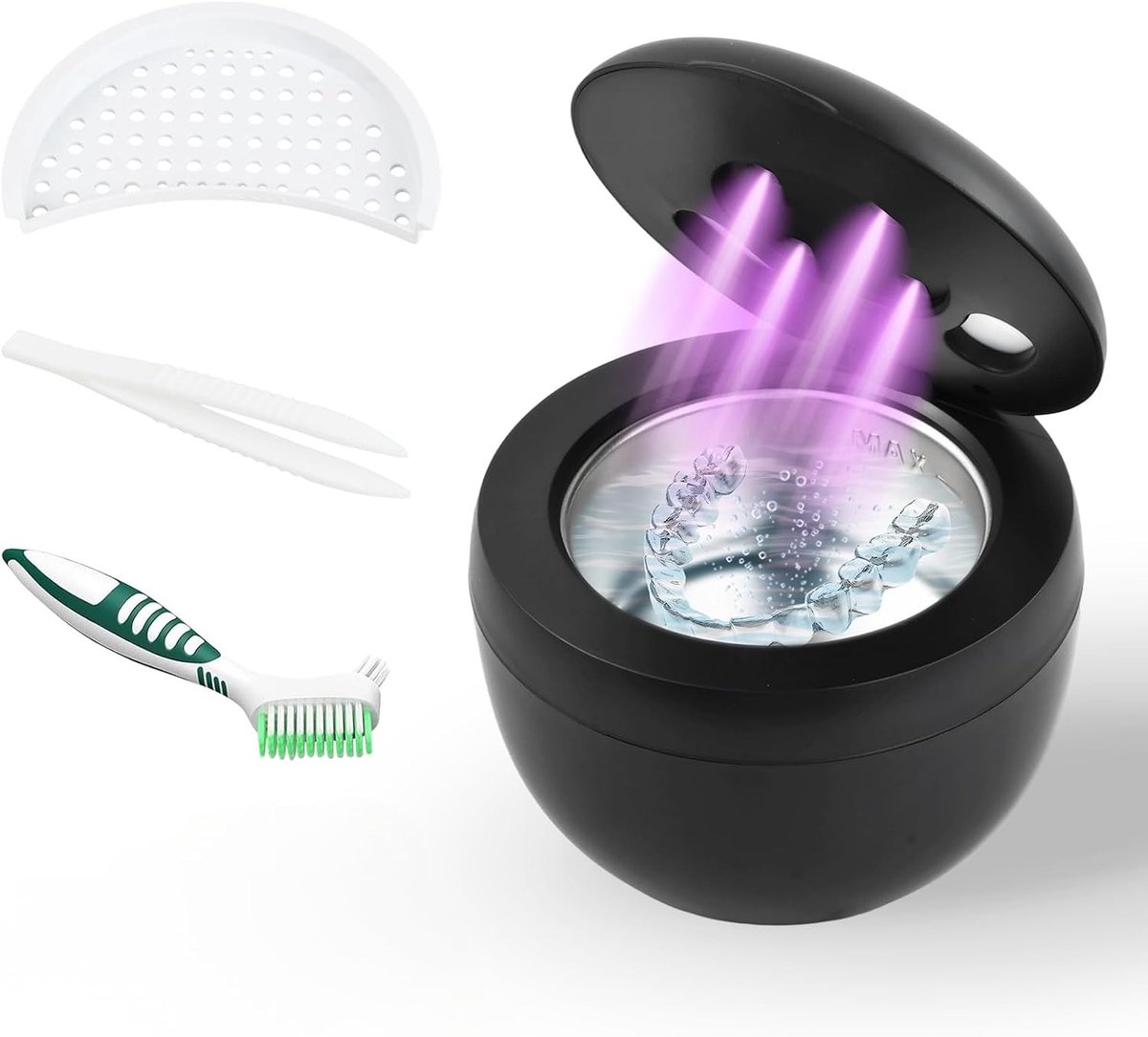 Ultrasone Reiniger - Tandheelkundige Pod - Orale Hygiëne - Met UV Lamp - 200ml Tank - Zwart