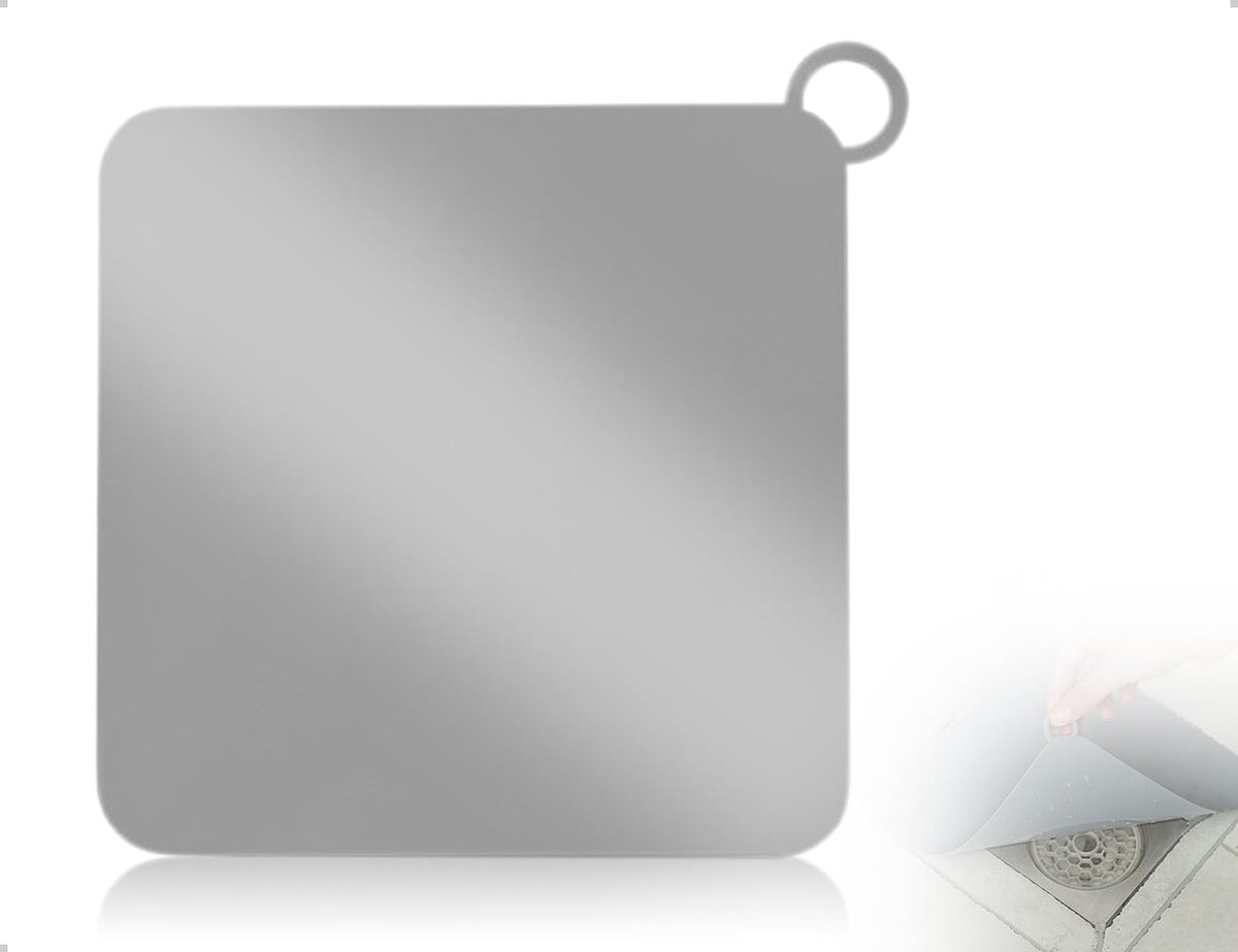 SnelShoppen - Antigeur Siliconen Tafelkleed, Universele Afvoerbedekking, Bad Stopper, Voor Keuken, Badkamer en Wasruimte (Grijs, Vierkant)