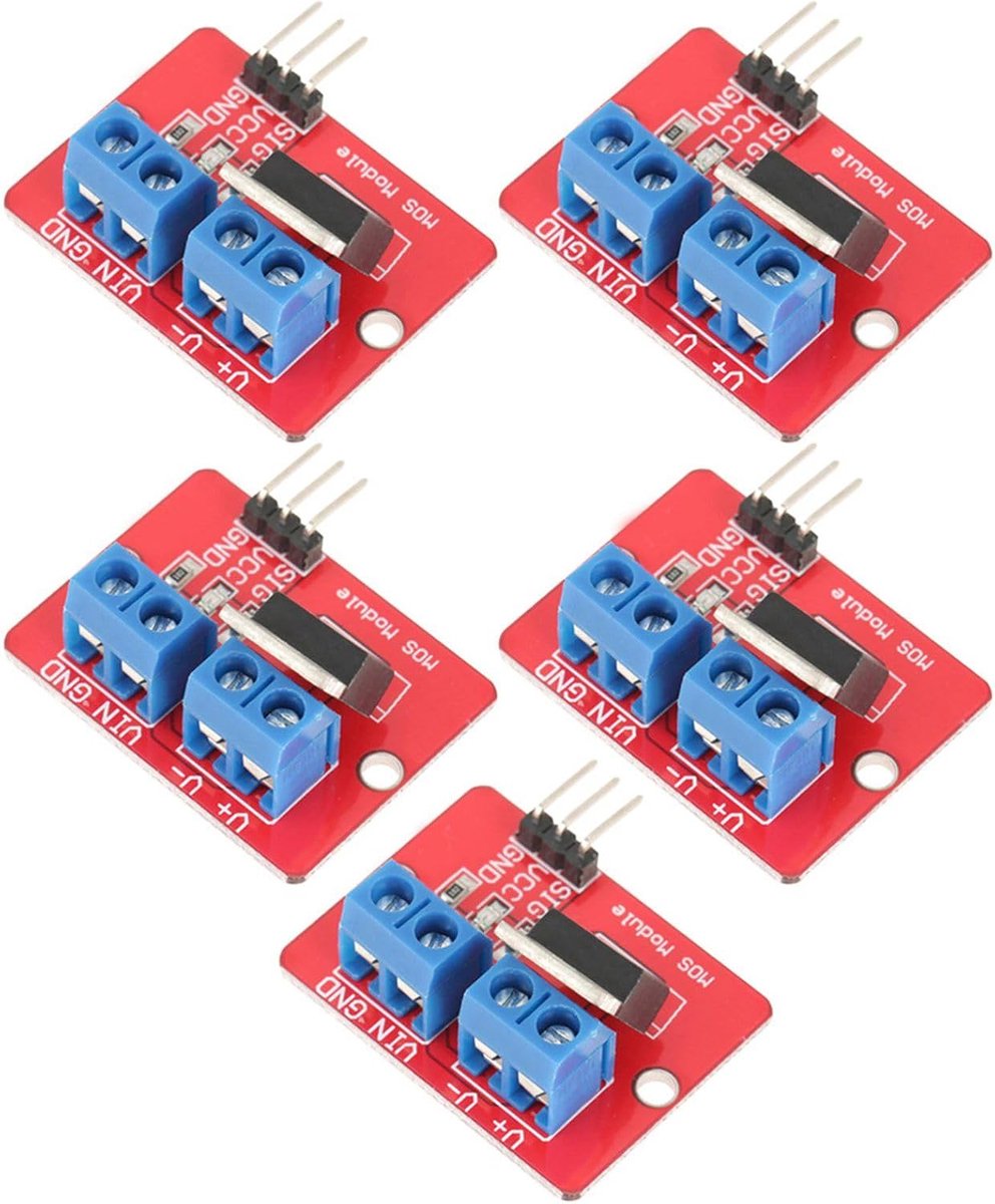 SnelShoppen - 5 stuks 3.3V 5V MOSFET Driver Modules voor PWM Regeling, 24V Output, Geschikt voor LED Lampen, DC Motoren, Mini Pompen