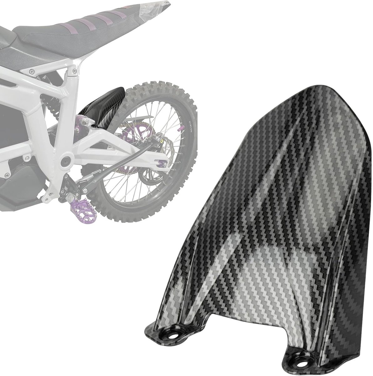 SnelShoppen - Elektrische Modderbeschermers voor Crossmotoren - Achterspatbord Carbon Fiber voor Talaria Sting X3 MX3 MX4 - PP Kunststof - Voorkomt Op