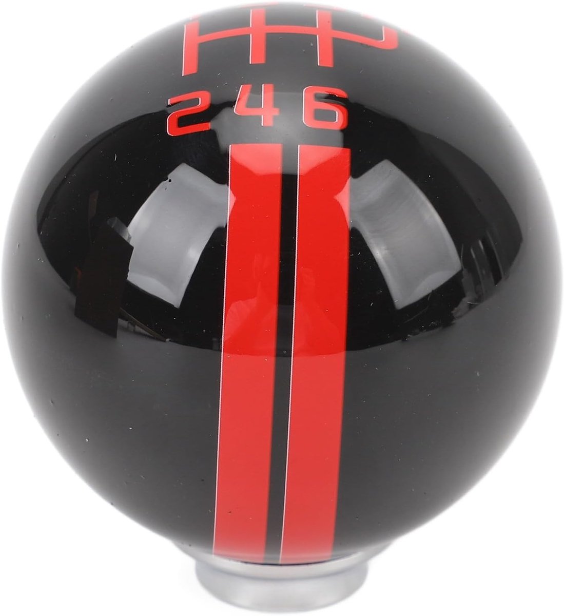 SnelShoppen - Ronde Pookknop met 6 Versnellingen, 3 Adapters, Comfortabele Grip, Handmatige Schakelbal voor 1967-2018, GT500-stijl, Zwart Rood