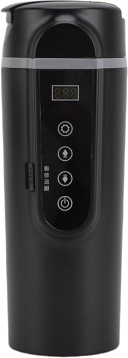 Draagbare Autoketel - Verwarmde Beker Auto - Warme Dranken Onderweg - Slimme Temperatuurregeling - 500ML - Zwart
