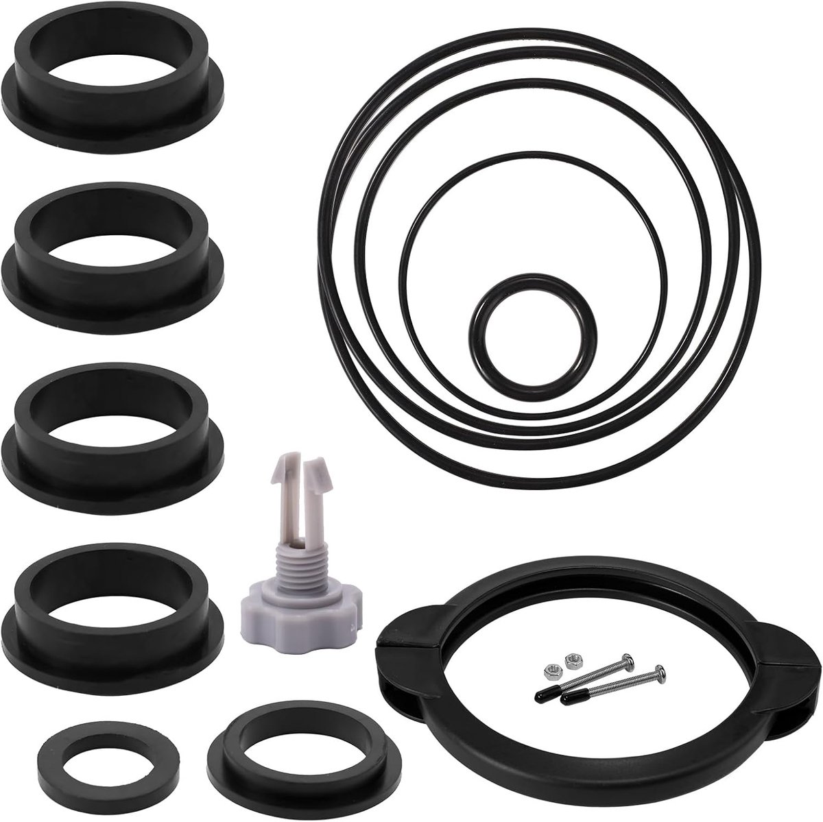 SnelShoppen - Vervangonderdelen Zandfilters voor Intex, 13-delige Set met O-ringen, Ventielen en Pomp Klemmen voor 12" en 14" Zandfilter Pompen