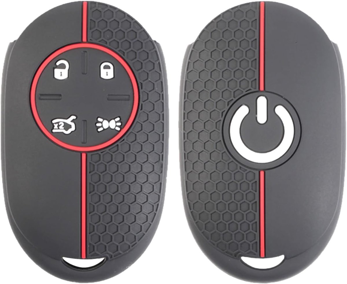 SnelShoppen - Silicone Autosleutel Cover Geschikt voor Fiat 500 500E 2020-2024 | Interieur Styling Auto Accessoires | 4 Knoppen | Lichtgewicht en Duur