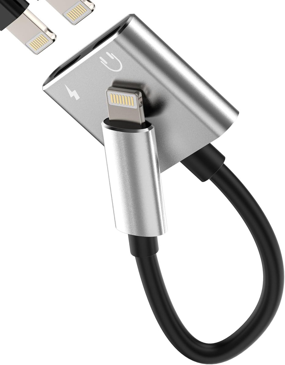 SnelShoppen - Adapter Lightning Jack voor iPhone 14 13 12 Pro en iPad - Oordopjes en Oplader Splitter Audio Kabel - Dubbel Gebruik voor Apple Accessoi