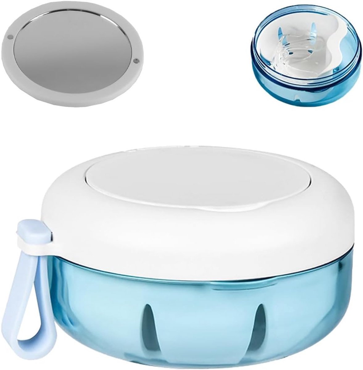 SnelShoppen - Dentuurdoos met Spiegel, Draagbare Houder voor Dentures, Beugels en Mondbeschermers, Levensbestendig Ontwerp, Compact en Lichtgewicht, 9