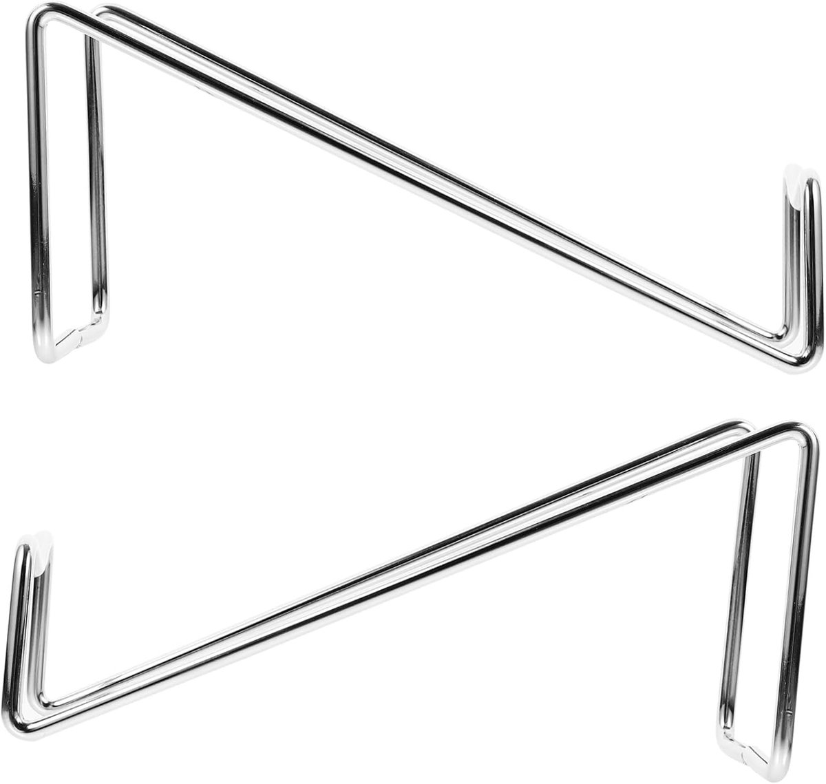 SnelShoppen - 2-Delige Metalen Wijnrek, IJzeren Flessenhouder voor Tafel, Compacte Zilveren Wijnflessen Display, Robuust Wijnrek met Modern Design voo