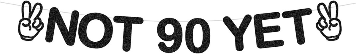 SnelShoppen - 89e Verjaardagsfeestdecoraties voor Mannen en Vrouwen, 'Nog Geen 90' Verjaardagsbanner - Premium Kartonnen Hangend Bord, Muur- en Plafon