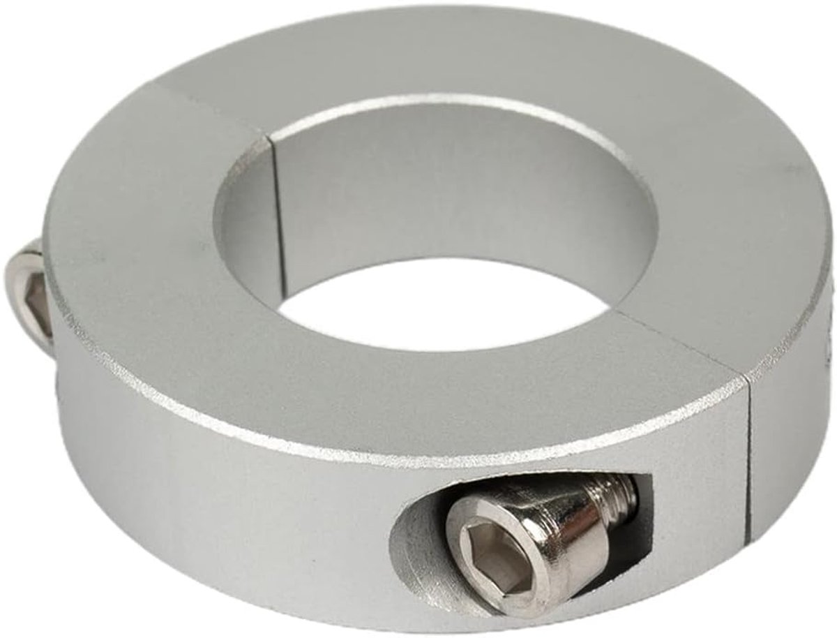 SnelShoppen - 1PCS 12mm Klemring Dubbel Gesplitst 12mm tot 38mm Binnen Diameter Schacht Klem Kraag - RVS en Zwart Geolied - M4 & M6 Schroeven