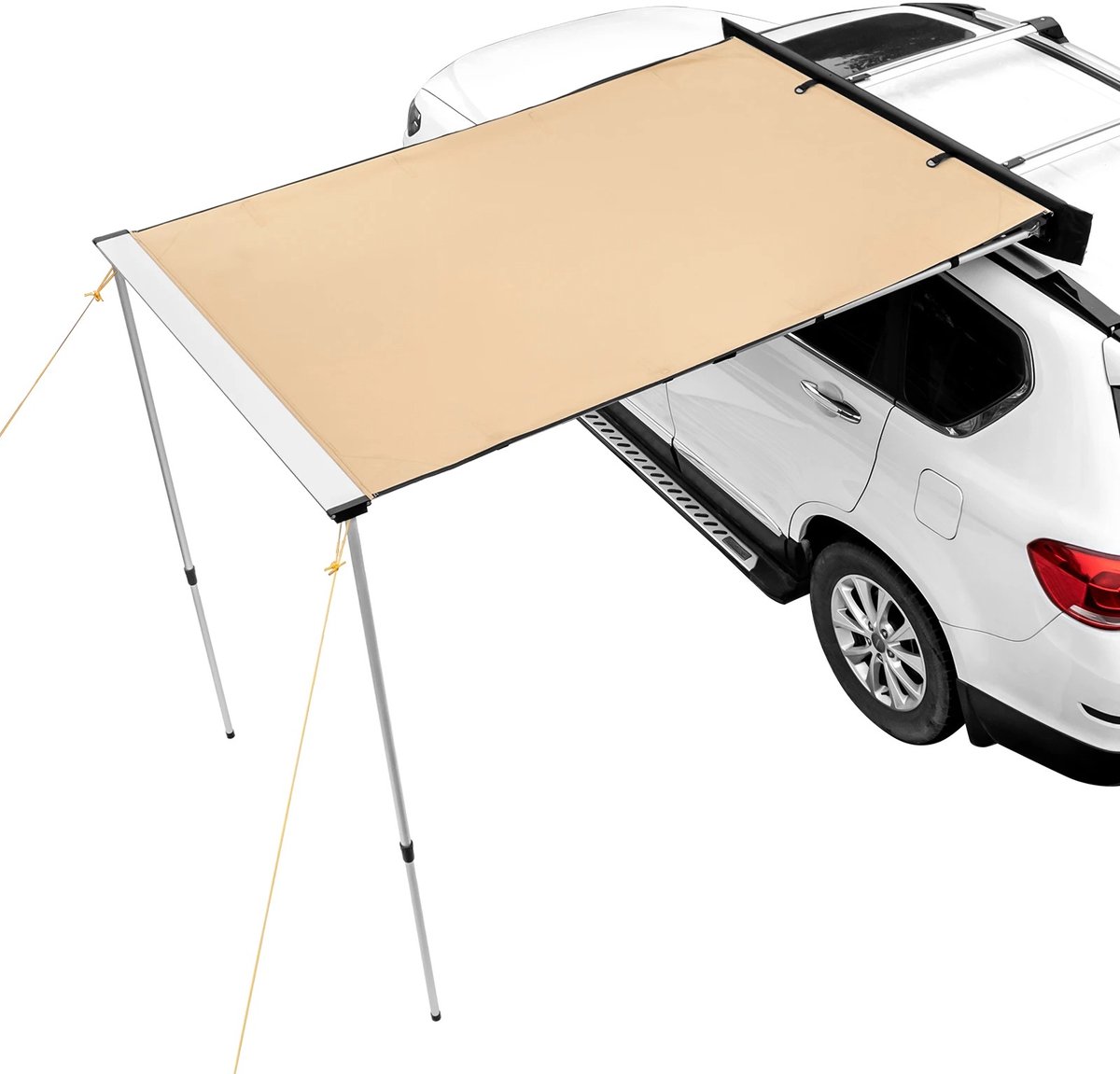 Brandistry - Voertuigluifel - Auto Zijluifel - Intrekbare Autoluifel - Waterdichte Opbergtas - UV Bestendig - Aluminium Palen