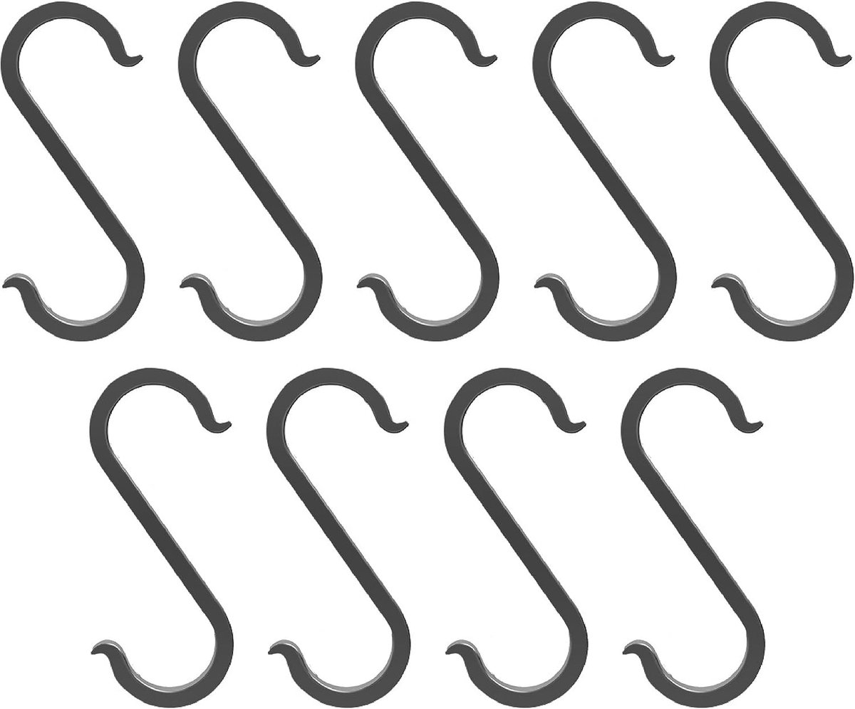SnelShoppen - 9 Stuks S-Haakjes voor Keuken en Tuin, Geschikt voor Buizen tot 22 mm, Aluminium, Ideaal voor Pannen, Koffiemokken, Kleding en Planten