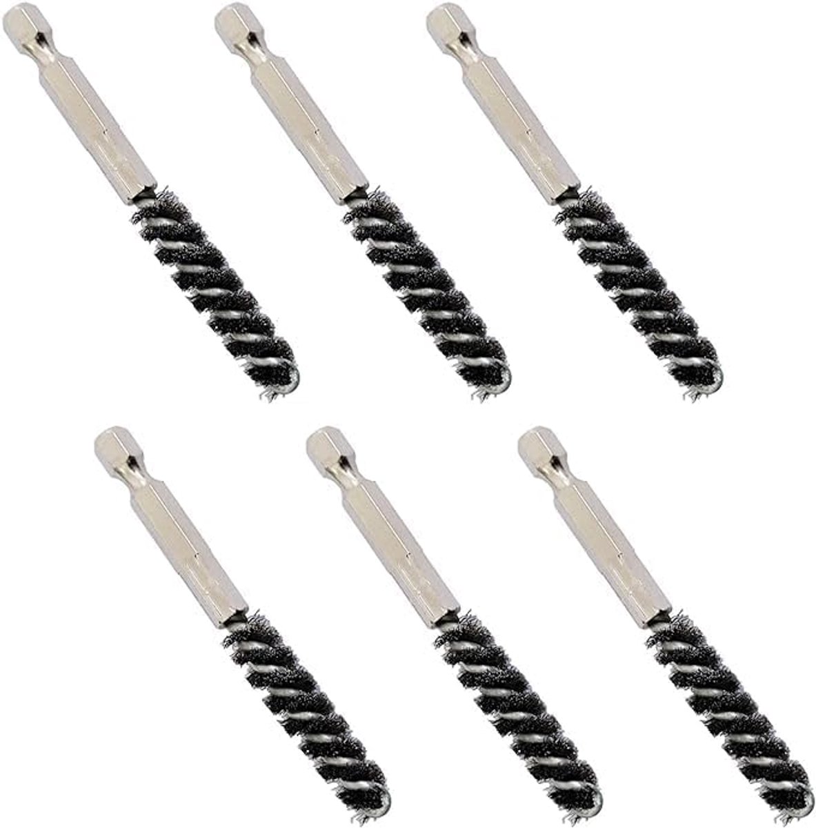 SnelShoppen - 6x RVS 6.35mm Golfclubs Hoofdzak Borstels - Schoonmaak Gereedschap Accessoires voor Golfclubs en Stalen Buizen