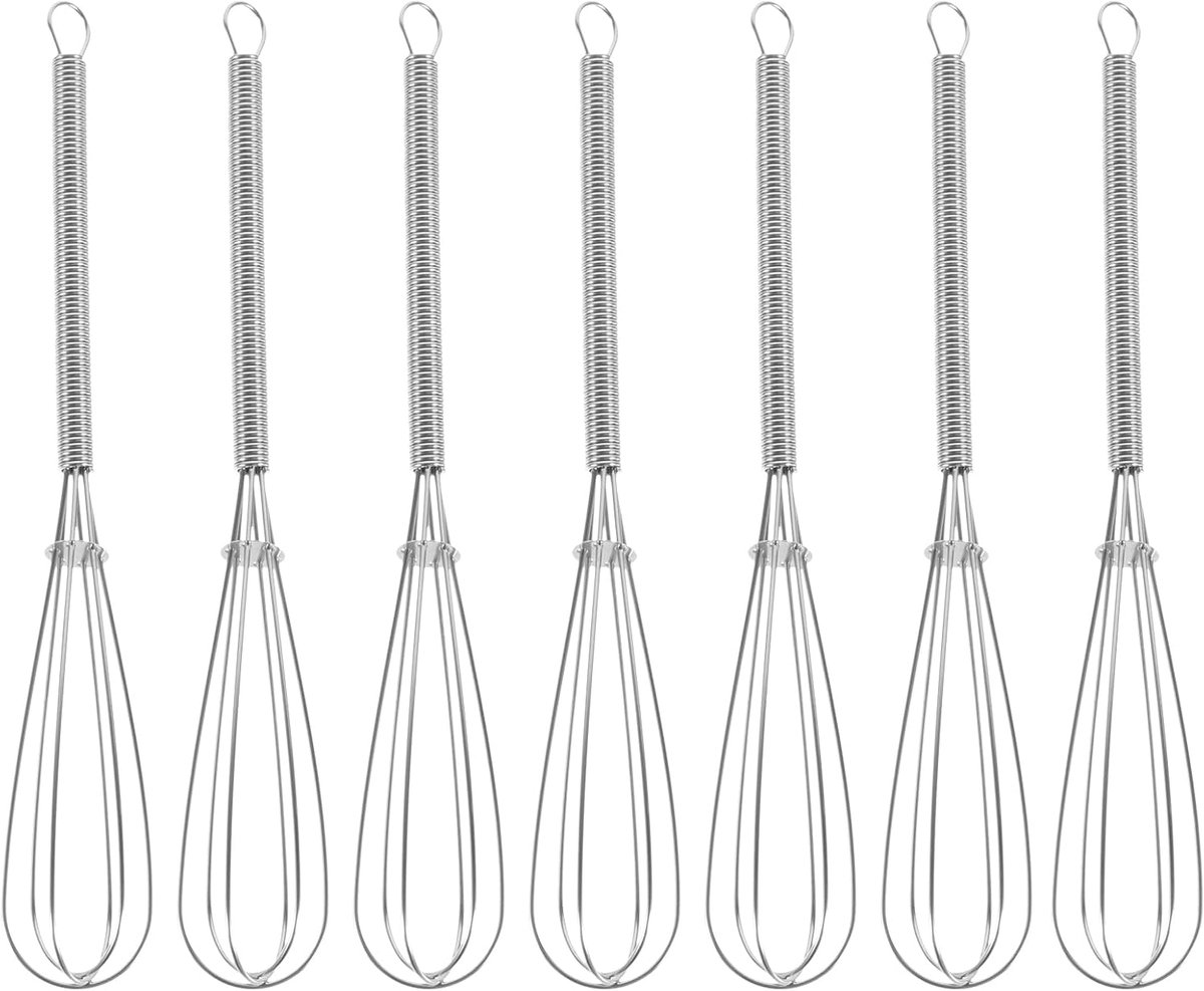 SnelShoppen 7 Stuks Haarverf Mixer Klopper Hand Blender voor Haarverf Mengtools Keuken Ballon Mixer Gereedschap Haarvakken RVS Handmatig