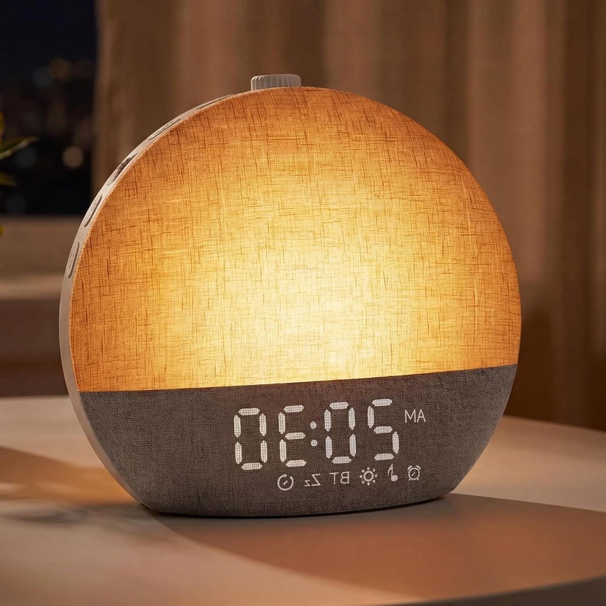 Wekker met Licht - Natuurlijk Wakker Worden - Rustig Ontwaken - Zonsopgang Simulatie - 179 cm Breed - Geel