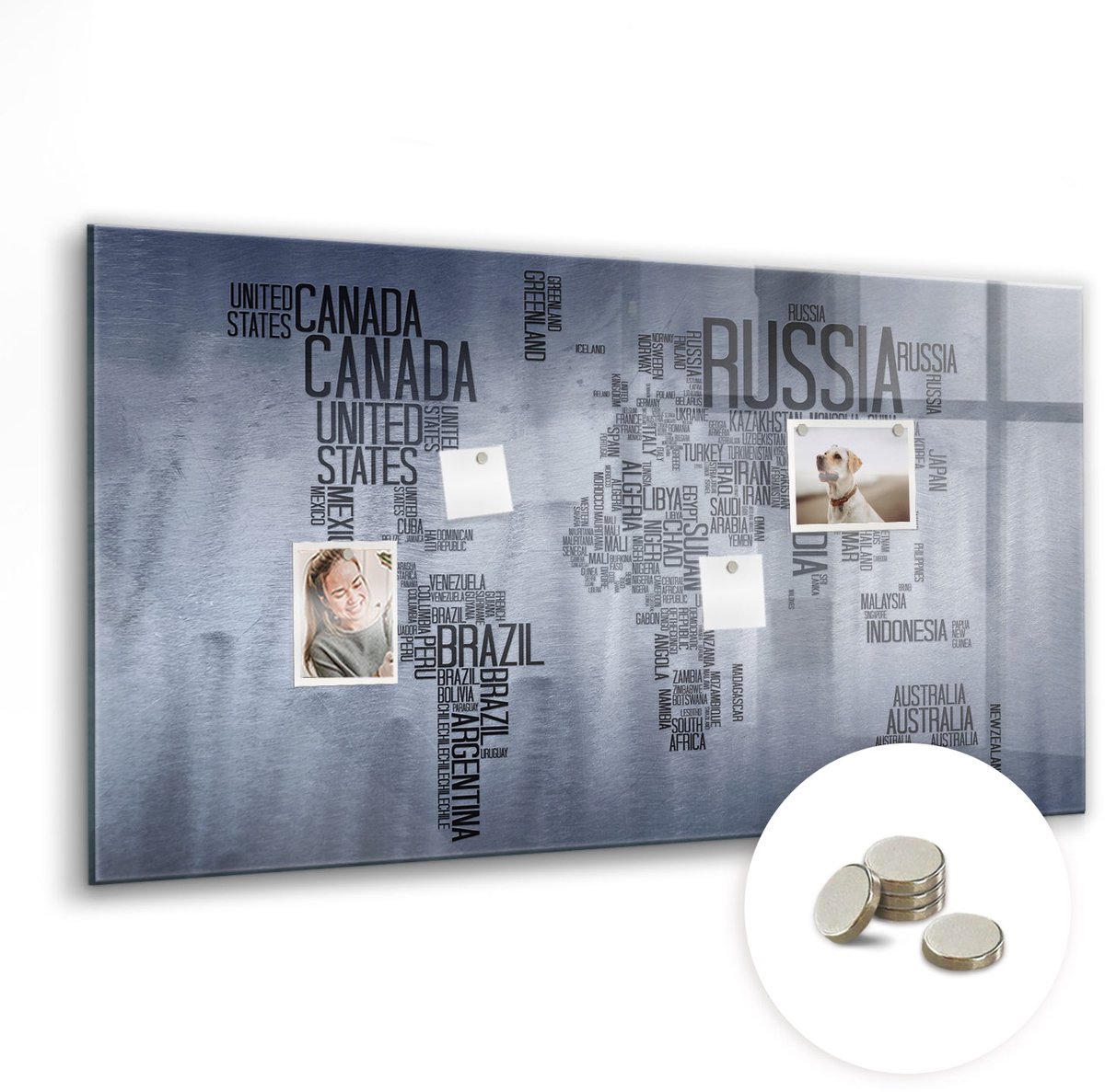 Coloray Glazen Magneetbord - Magnetisch Bord Glazen flessen - 120x60 cm - Blauw Magneetbord - Magnetic Board - Memobord