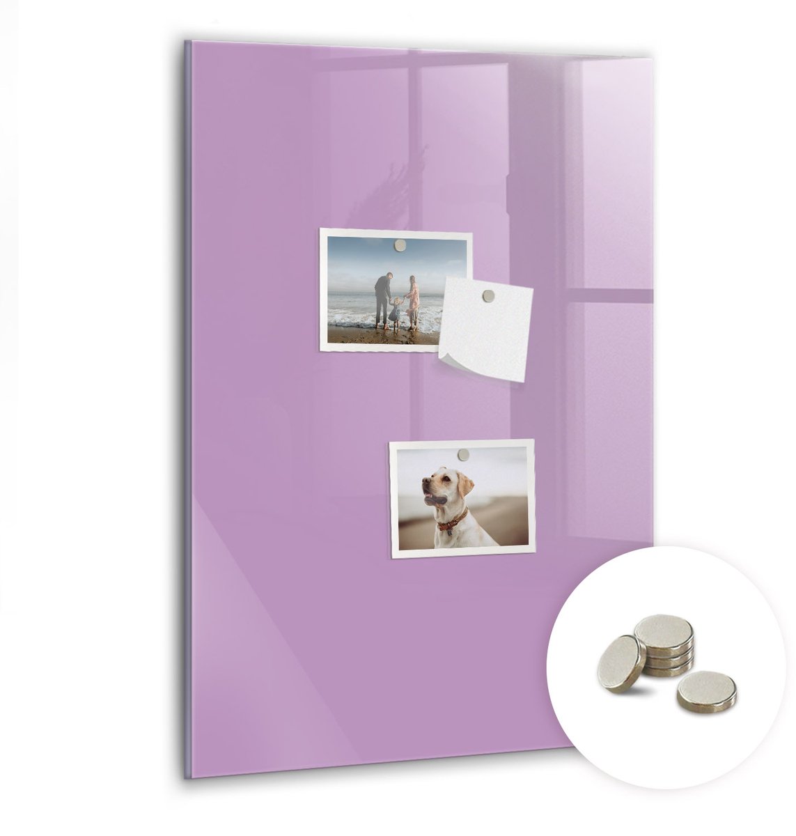 Coloray Glazen Magneetbord - Magnetisch Bord Lichtgele kleur - 40x60 cm - Lila Magneetbord - Magnetic Board - Wanddecoratie
