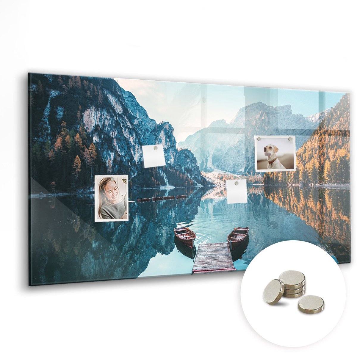 Coloray Glazen Magneetbord - Magnetisch Bord Tropische natuur - 120x60 cm - Veelkleurig Magneetbord - Magnetic Board - Woonkamer Decoratie