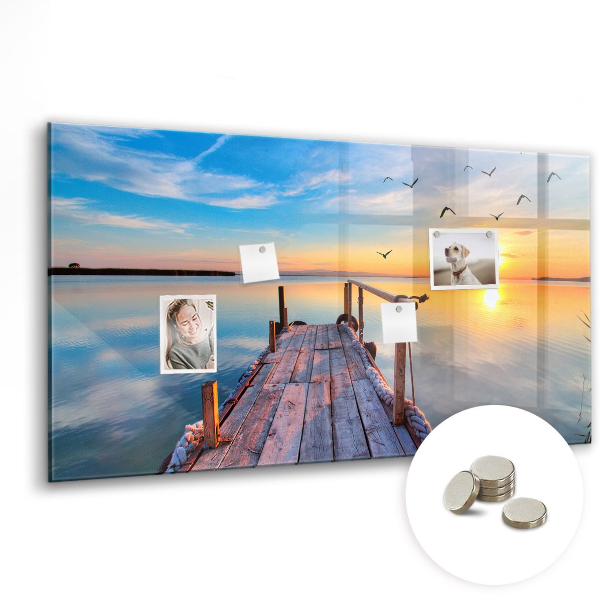 Coloray Glazen Magneetbord - Magnetisch Bord Wereldkaart van droogte - 120x60 cm - Veelkleurig Magneetbord - Magnetic Board - Magneetbord Design