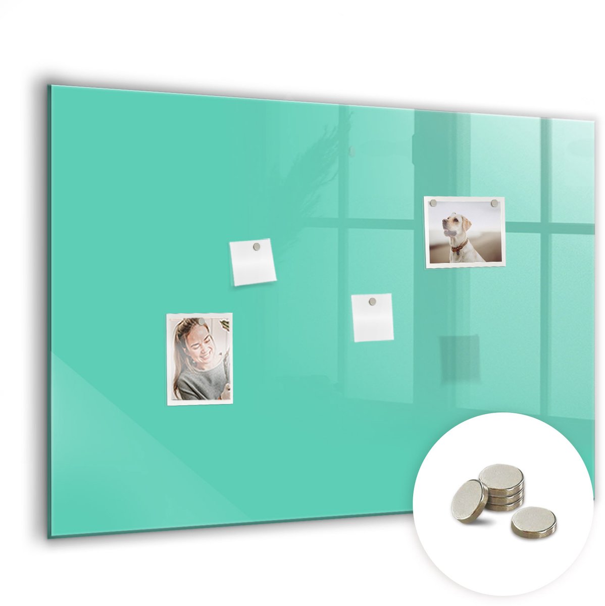 Coloray Glazen Magneetbord - Magnetisch Bord Lila kleur - 100x70 cm - Turkoois Magneetbord - Magnetic Board - Woonkamer Decoratie
