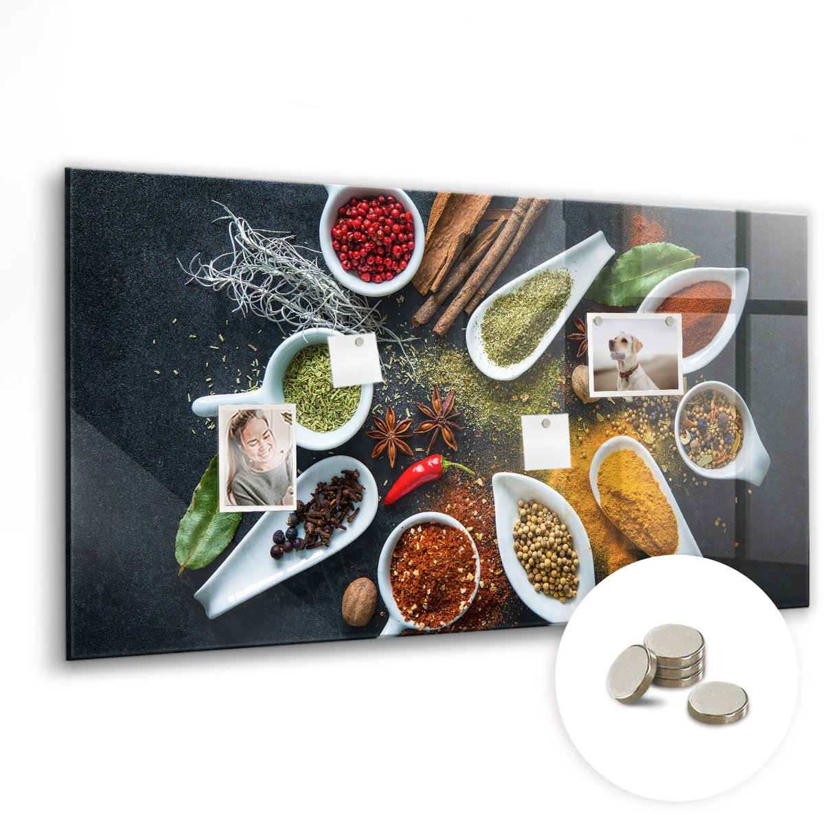 Coloray Glazen Magneetbord - Magnetisch Bord Wereldkaart - 120x60 cm - Veelkleurig Magneetbord - Magnetic Board - Magneetbord Design