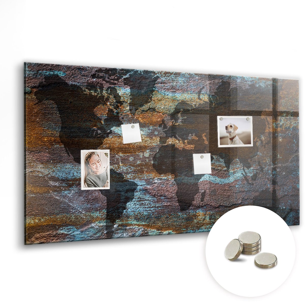 Coloray Glazen Magneetbord - Magnetisch Bord Meer, bomen, natuur - 120x60 cm - Veelkleurig Magneetbord - Magnetic Board - Woonkamer Decoratie
