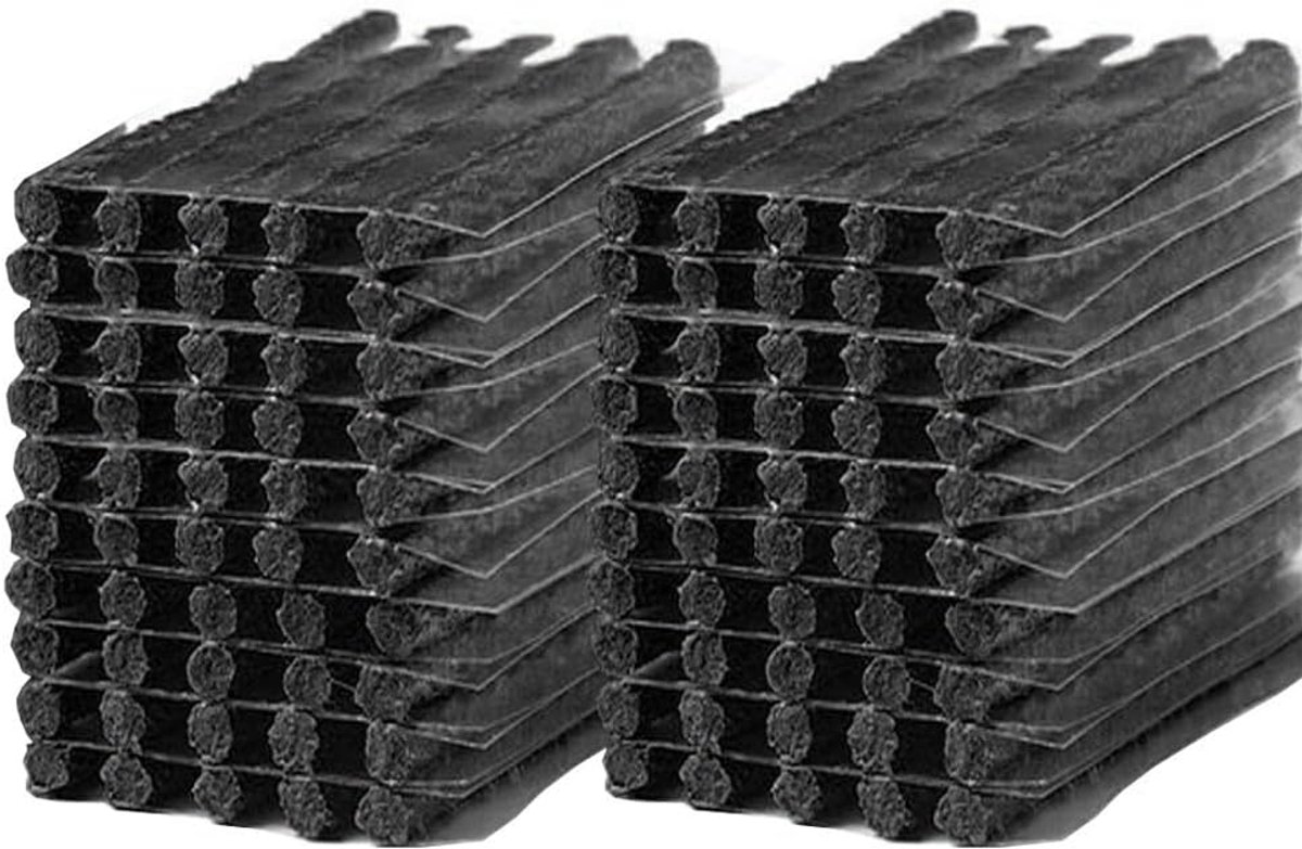 SnelShoppen - Tubeless Autoband Reparatiestrips Motorfiets Snelle Reparatietool Plug Fiets 100 mm x 6 mm Zwart Verpakking van 100