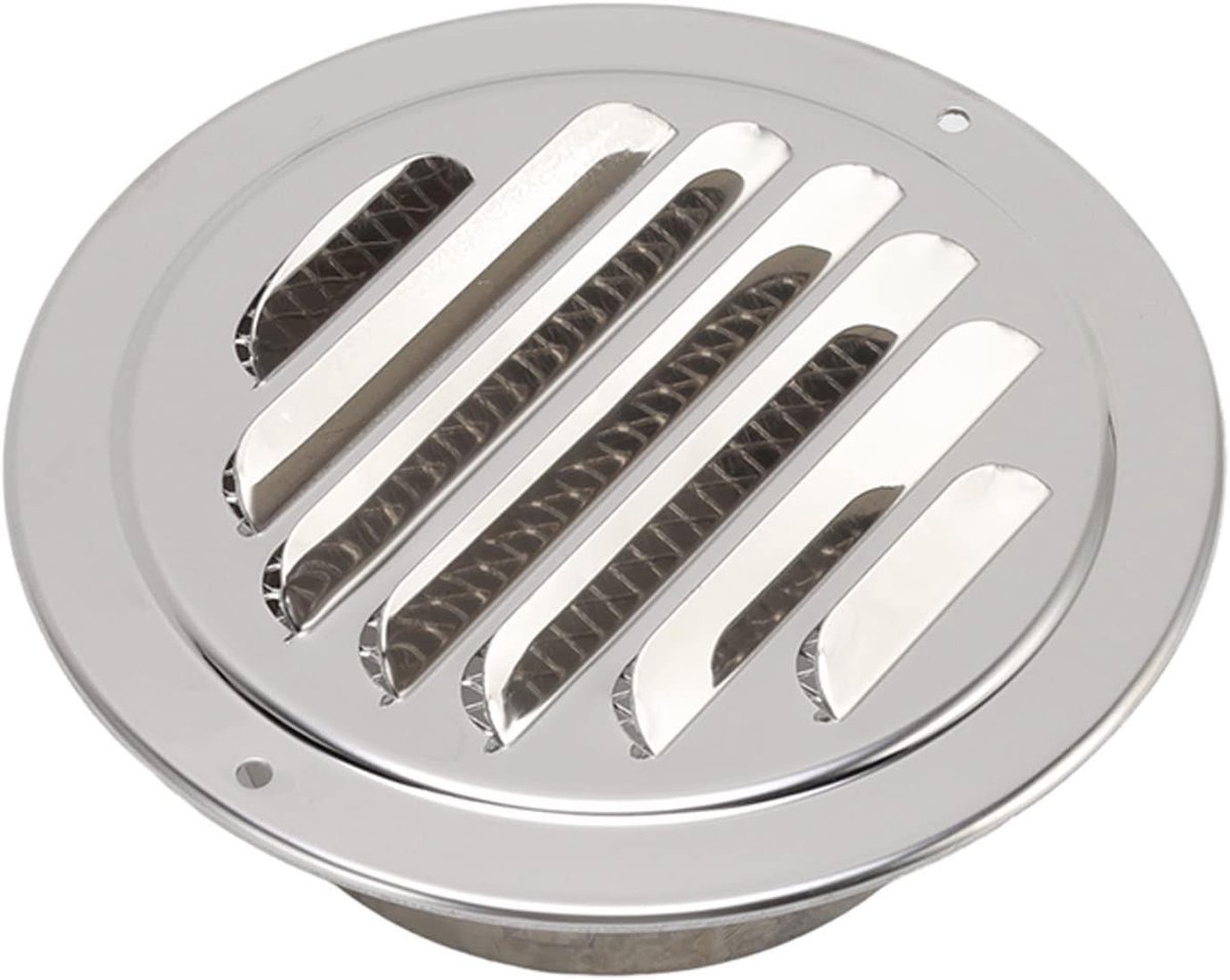 SnelShoppen - Ronde Lamel Ventilatierooster Wandluchtventielen 100mm - Eenvoudig Te Installeren Ventilatie Grille Met Gaas Voor Binnen- & Buitentoepas