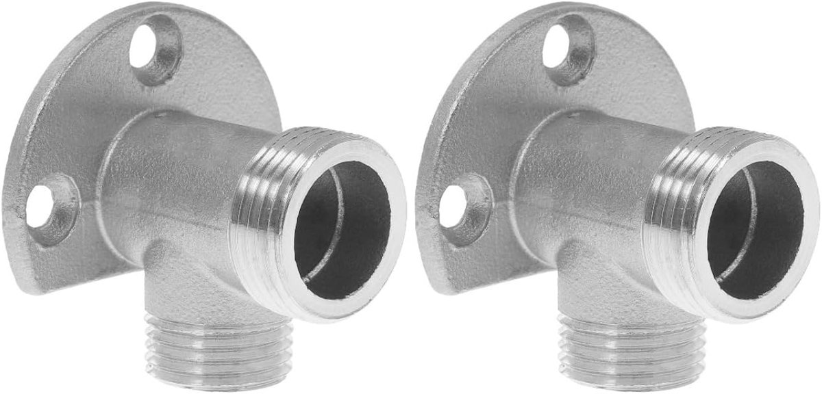 DOITOOL 2pcs Wall Mounted Mixer Tap Bathroom Accessory Kit Installation Home Silver in Wall Elbow Surface Faucet - ShopVlot