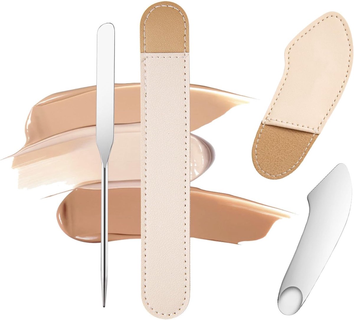 SnelShoppen - Makeup Spatel, RVS, Herbruikbaar, Voor Maken en Mengen van Foundation, Nagelkunst en Nagellak - Hoogwaardige Kwaliteit