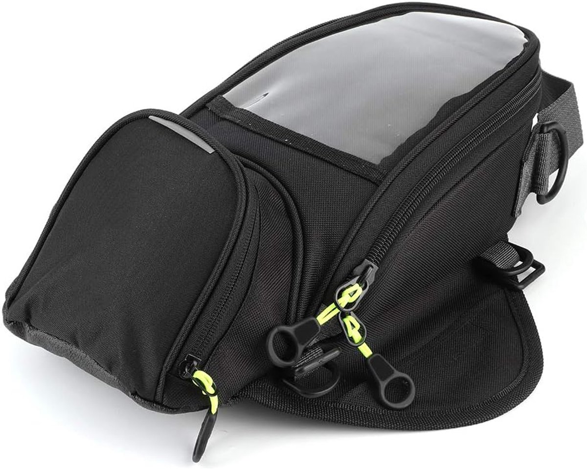 SnelShoppen - Motorfiets Tas, Magnetische Tanktas, Waterdichte Brandstoftank Tas, Magnetische Navigatietas, Grote Transparante Venster, Motorfiets Rug