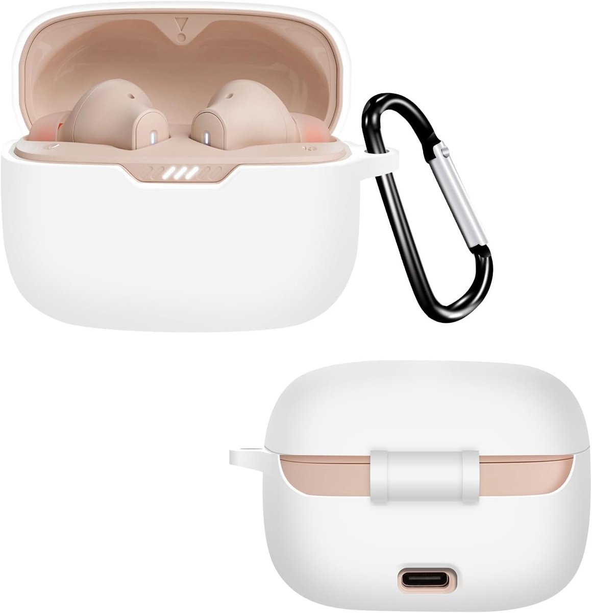 SnelShoppen - Ultra Dunne Silicone Case voor JBL Tune 235NC - Zacht, Slim Fit, Valbestendig, Vingerafdrukbestendig, Wit