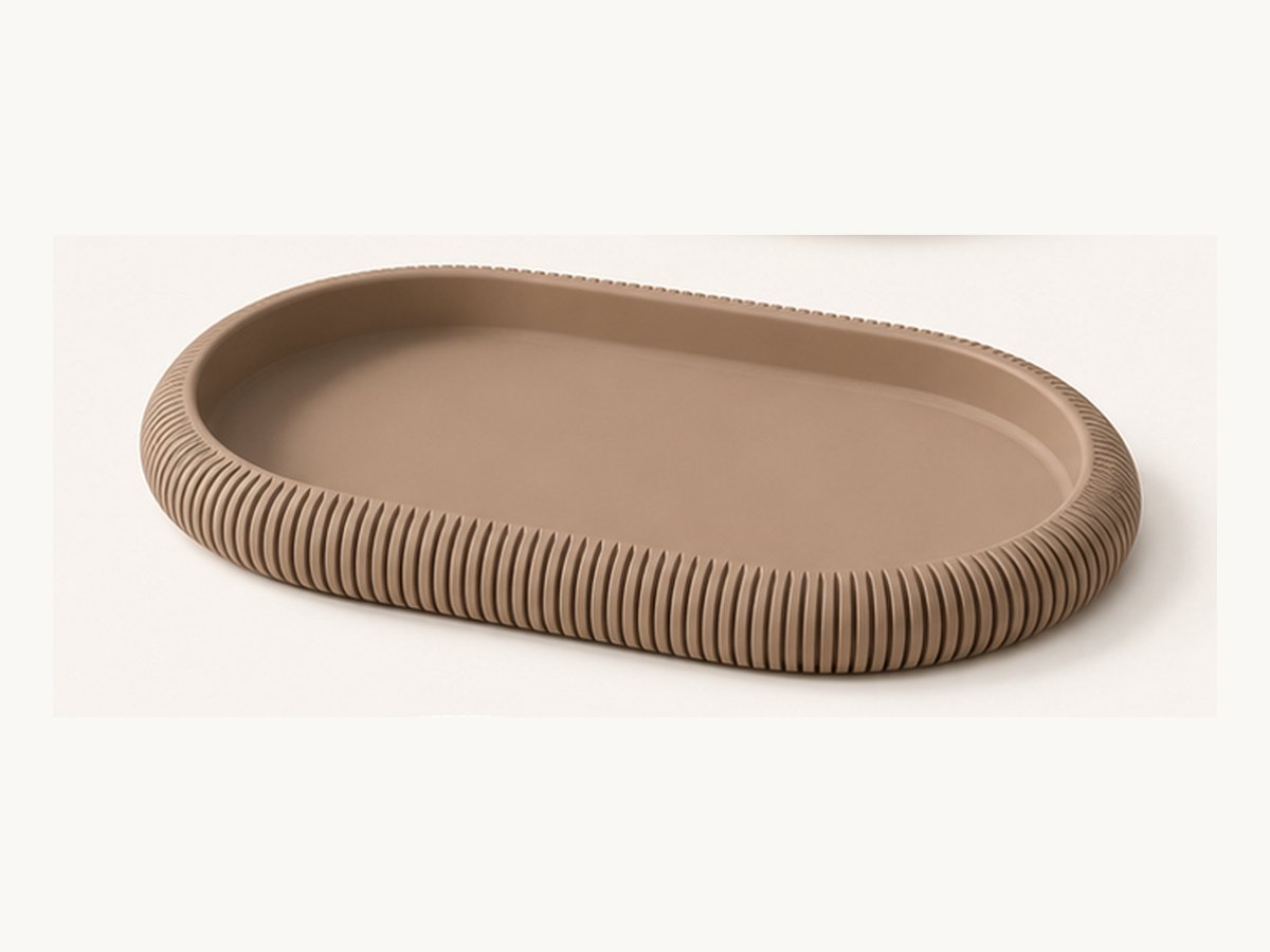 Geribbelde ovale schaal – 3D-geprinte decoratieve tray
